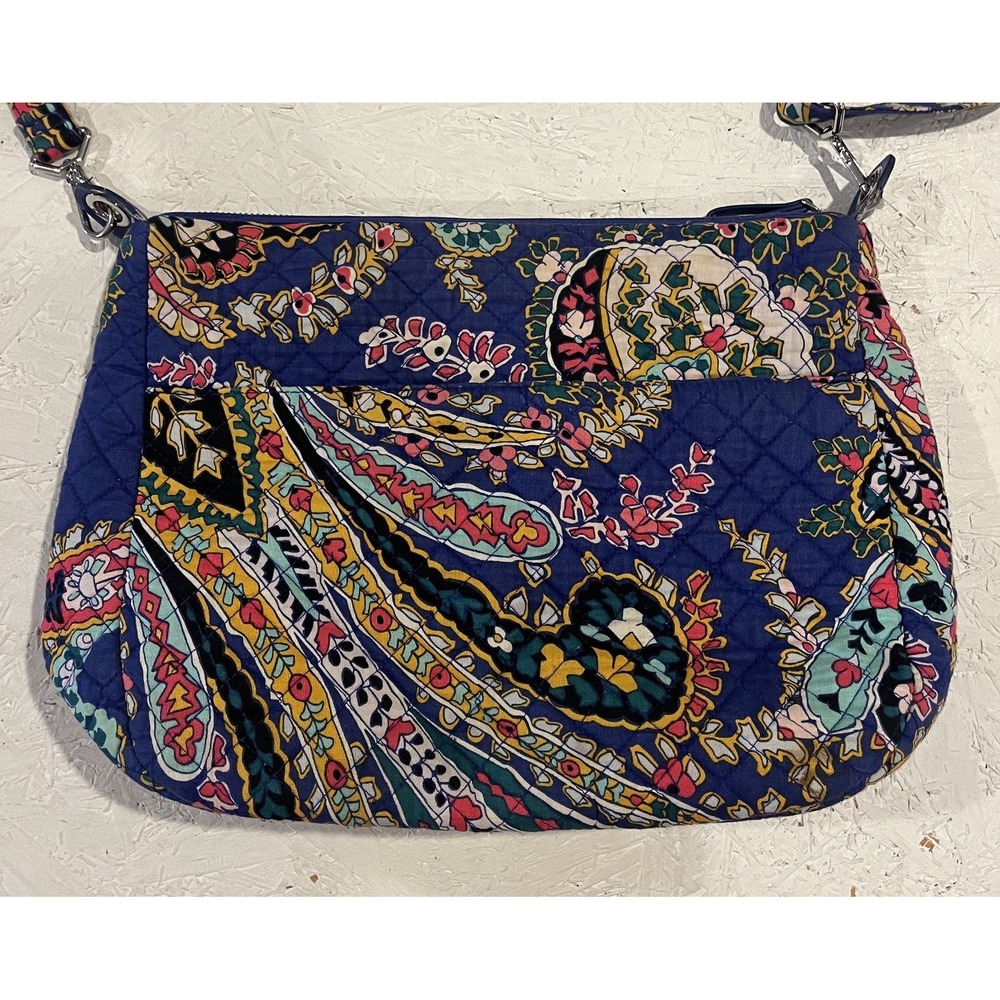 VERA BRADLEY On the Go Crossbody - Romantic Paisley‎ Blue Purse Floral - Picture 7 of 9